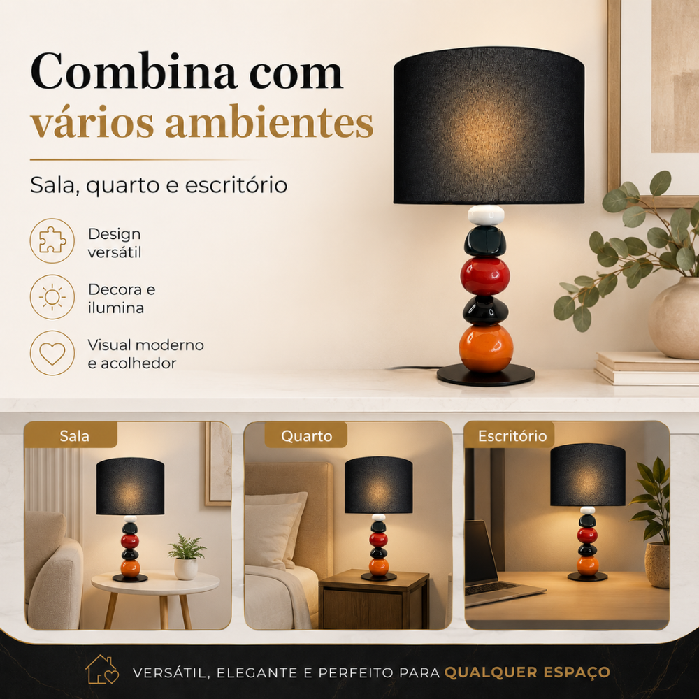 Abajur com Base Colorida — foto 3