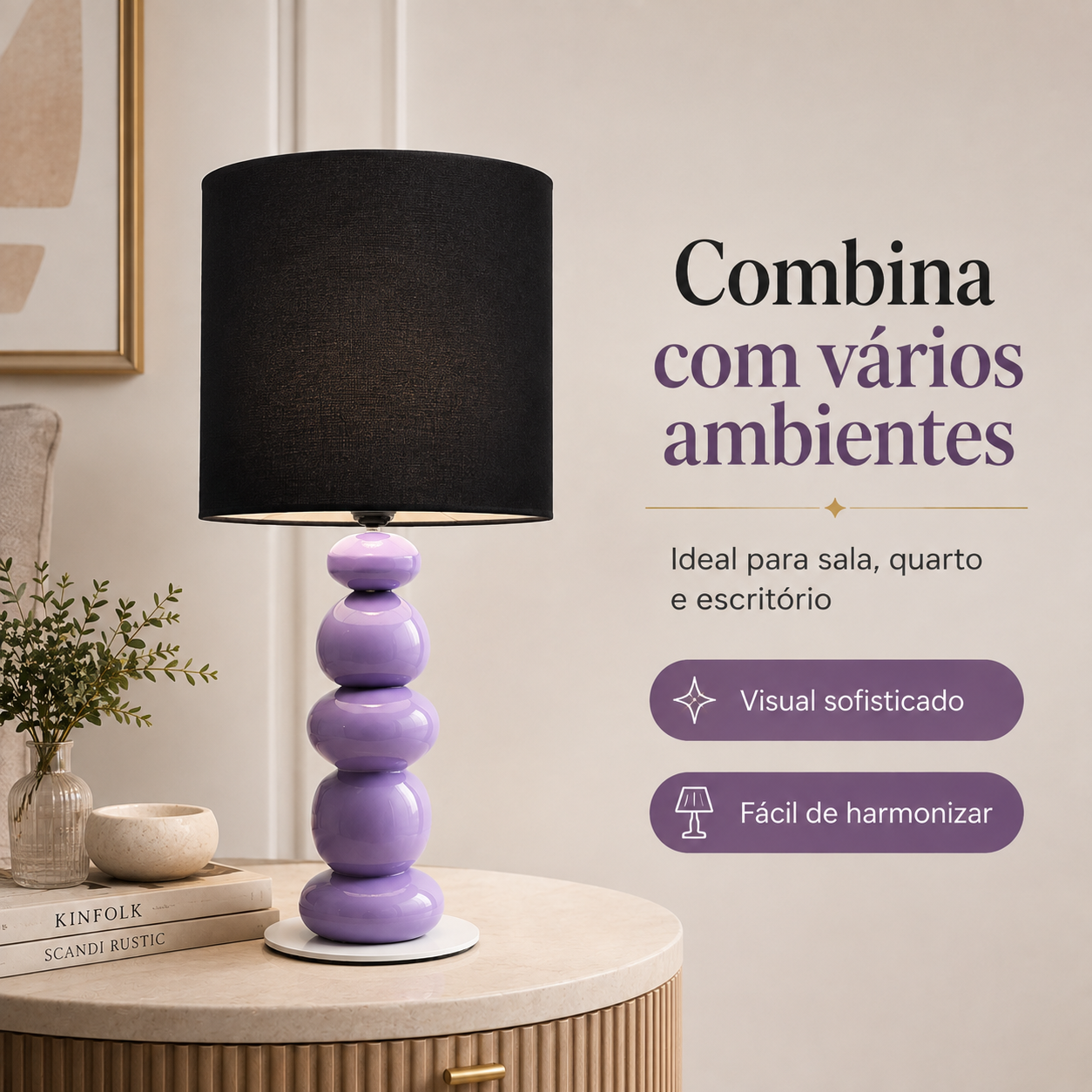 Abajur com Base Roxa — foto 2
