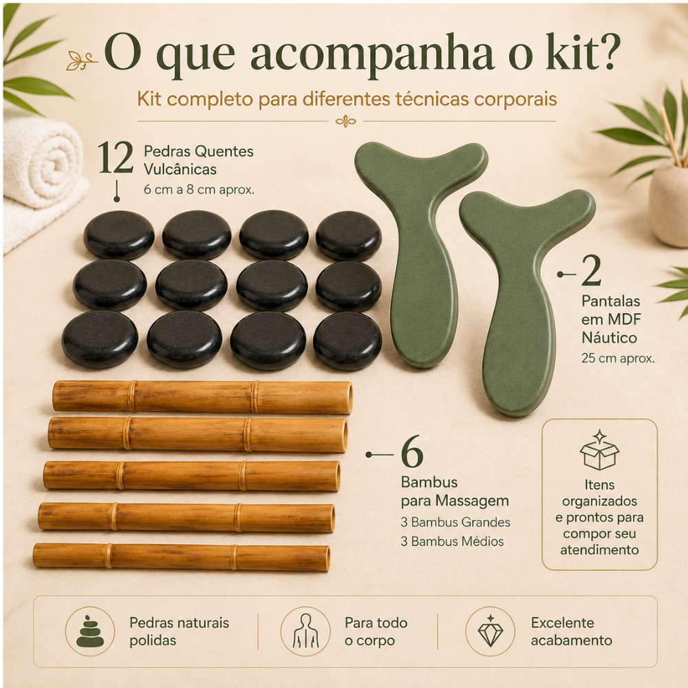 Kit 12 Pedras, Bambus e Pantalas — foto 2
